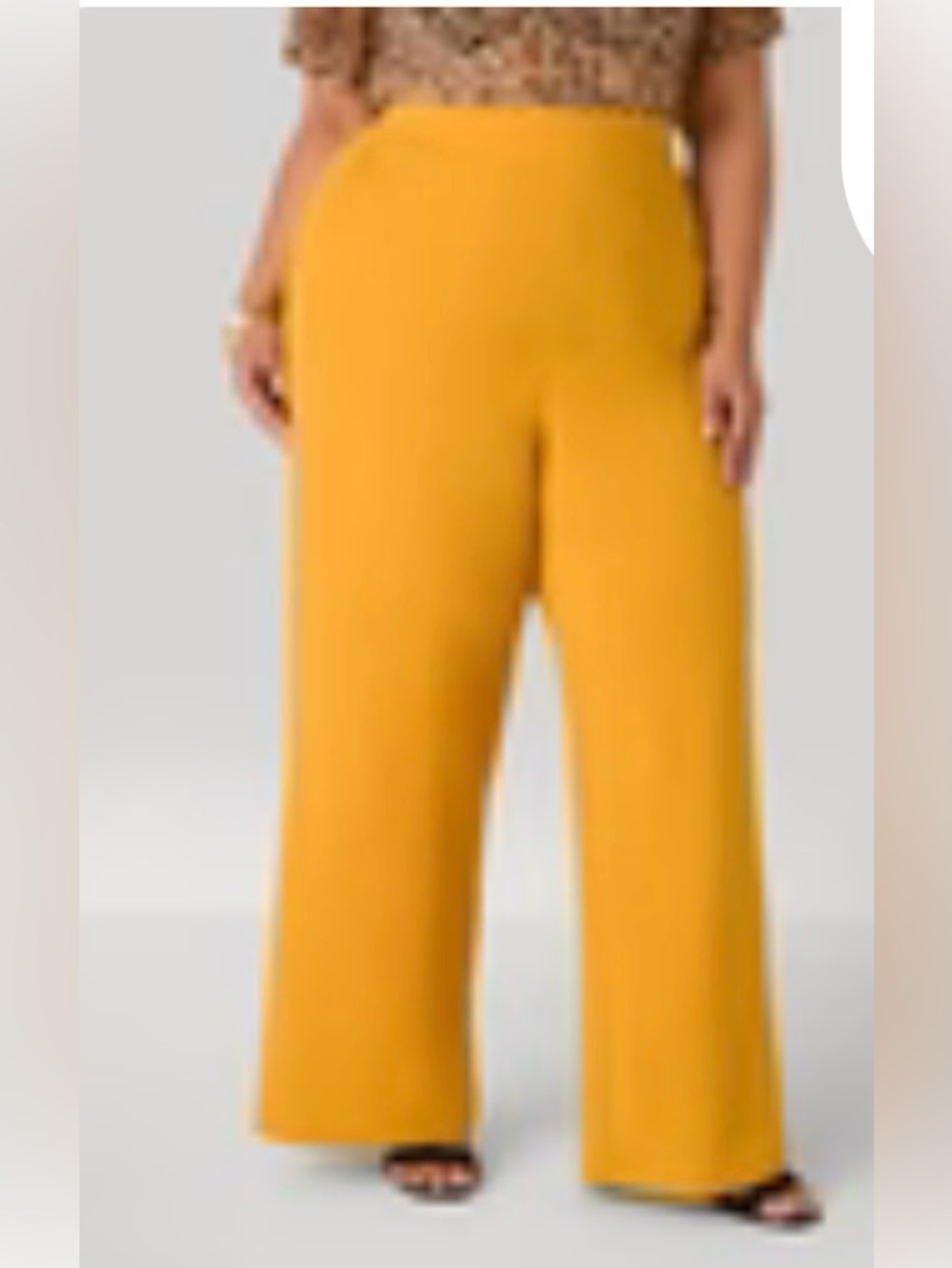 Ashley Stewart High Rise Crepe Wide Leg Pants